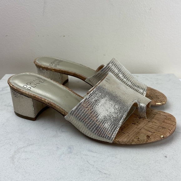 Donald Pliner Naia Embossed Metallic Sandals - Picture 2 of 9